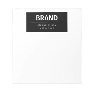 Bloc-note Gras Marque moderne ou nom commercial Noir et bl