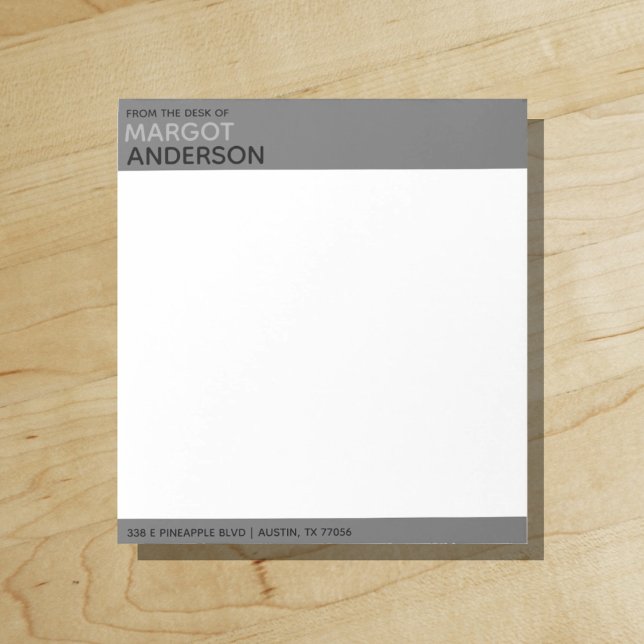 Bloc-note Gras Simple Minimal Gris De la part de ("Everyday is abundantly beautiful." 
Sincerely Best Wishes from Lucky Design World)