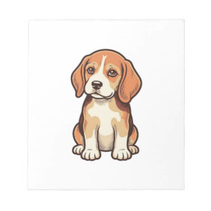 Bloc-note Gravure vintage de chiot Beagle Art vectoriel_1