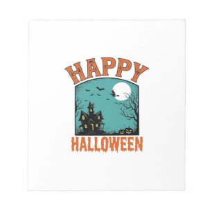 Bloc-note Gravure Vintage Joyeux Halloween Maison Hantée De