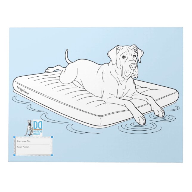Bloc-note Great Dane coloring contest fun  (Devant)