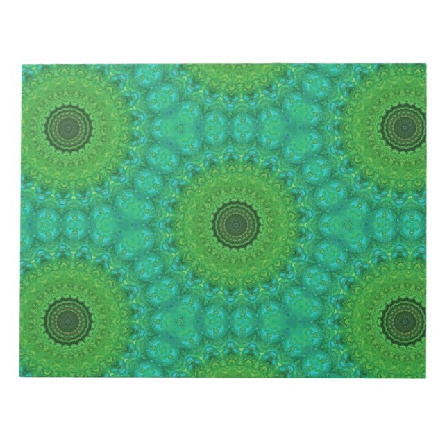 Bloc-note Green and Blue Circular Pattern Notepad (Devant)