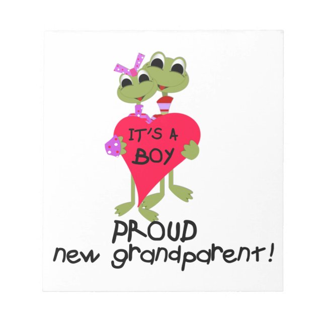 Bloc-note Grenouille fière grand-parent des cadeaux de garço (Devant)