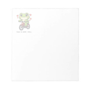 Bloc-note Grenouille Mignonne à Vélo   Art de Grenouille Kaw