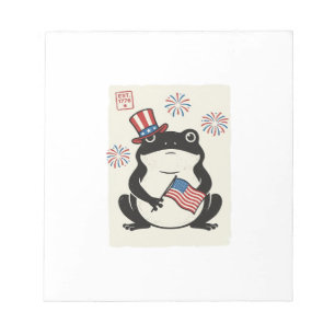 Bloc-note Grenouille patriotique gravure vintage art vectori