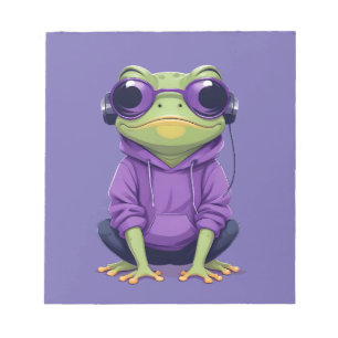 Bloc-note Grenouille portant Sweat - shirt à capuche drôle C