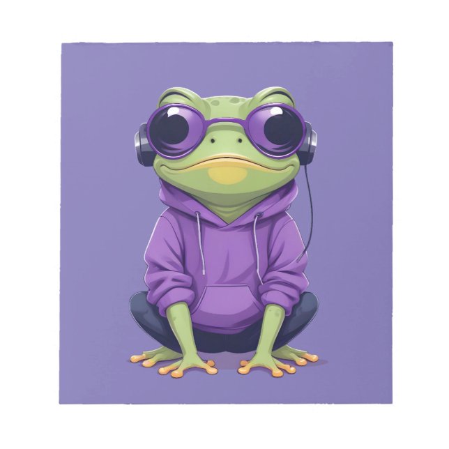 Bloc-note Grenouille portant Sweat - shirt à capuche drôle C (Devant)
