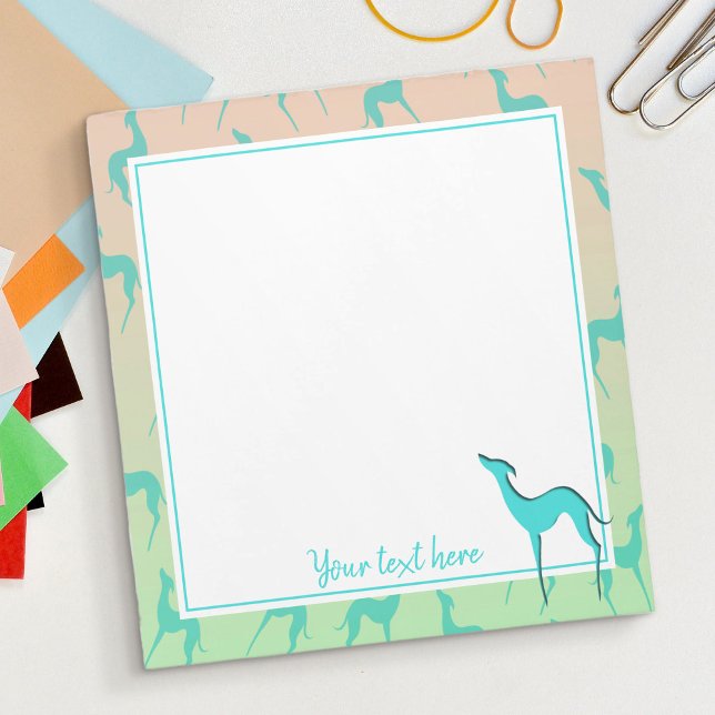 Bloc-note Greyhound whippet silhouette motif personnalisé (Créateur téléchargé)