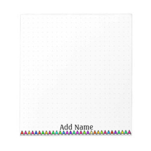 Bloc-note Grille de points personnalisée du Motif Crayon de