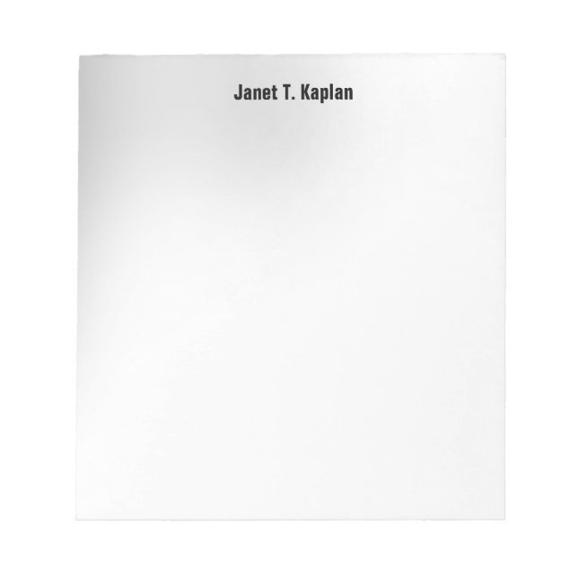 Bloc-note Gris Blanc Simple Moderne Professionnel (Devant)