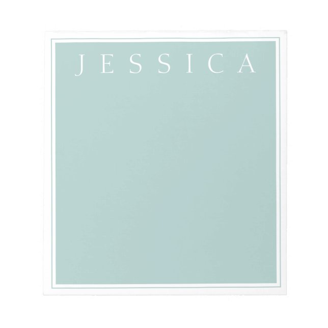 Bloc-note gris clair ardoise | Votre nom (Devant)