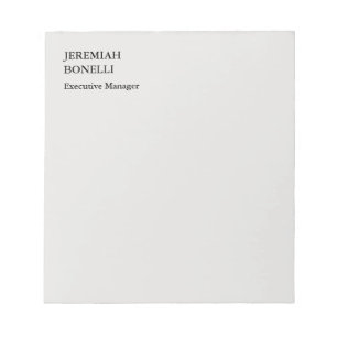 Bloc-note Gris platine minimaliste moderne 