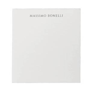 Bloc-note Gris Platine Minimaliste Moderne Lisible