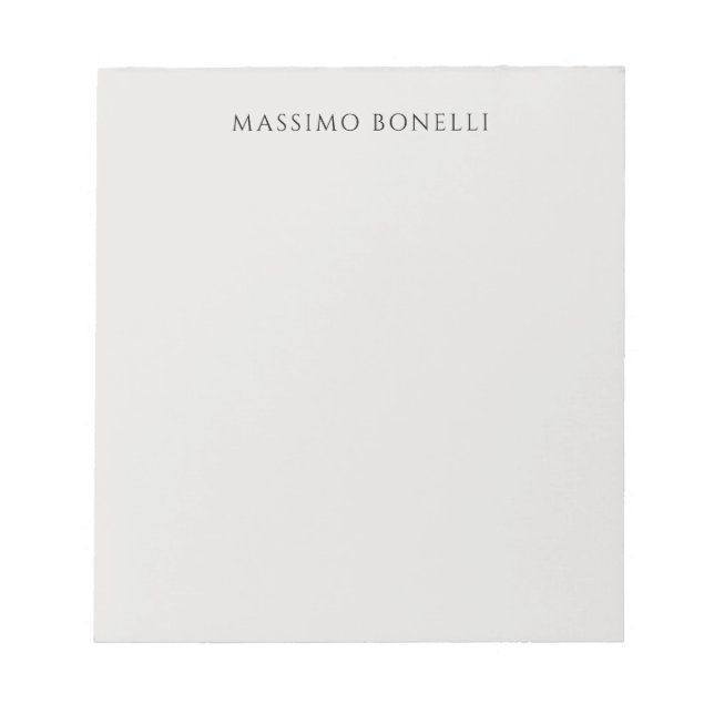 Bloc-note Gris Platine Minimaliste Moderne Lisible (Devant)