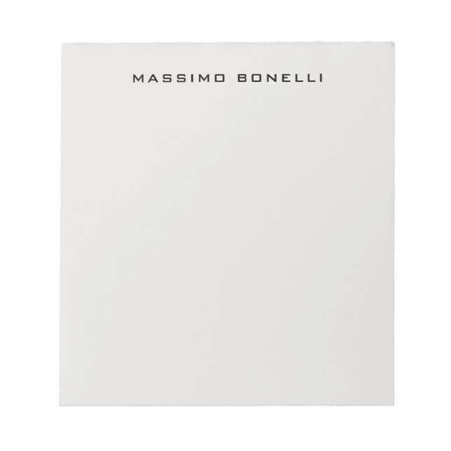 Bloc-note Gris Platine Minimaliste Moderne Lisible (Devant)