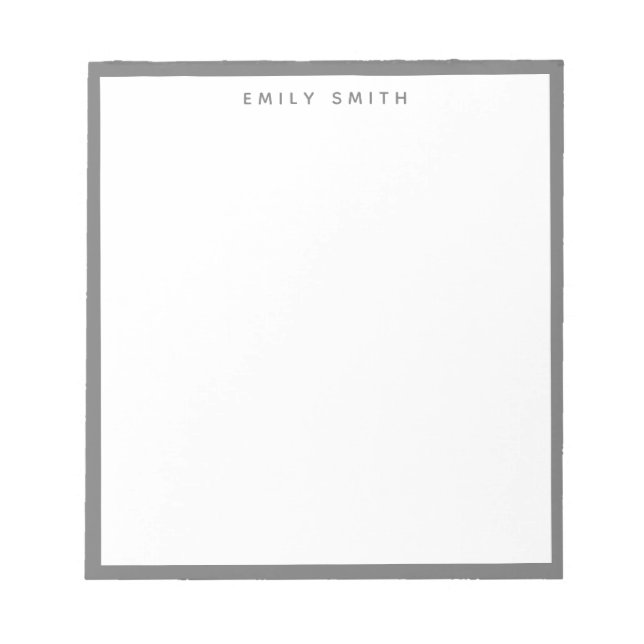 Bloc-note Gris simple moderne (Devant)
