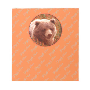 Bloc-note Grizzly Bear Cub dans Fireweed Peinture Art de la 