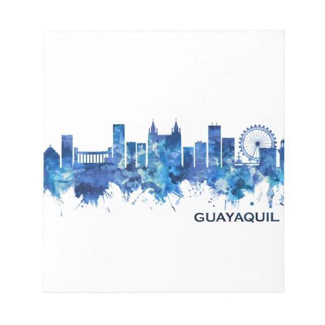 Bloc-note Guayaquil Equateur Skyline Blue (Devant)