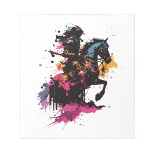 Bloc-note Guerrier équitation cheval en aquarelle