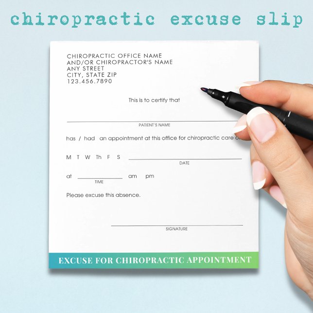 Bloc-note Guide d'excuses moderne Chiropratique Nomination (Créateur téléchargé)