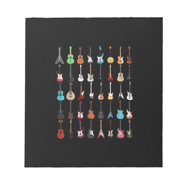 Bloc-note Guitariste Guitare instrument de musique Rock et R (Devant)