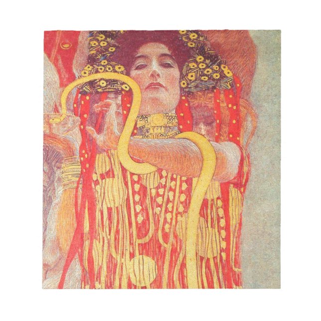 Bloc-note Gustav Klimt Red Woman Gold Snake Peinture (Devant)
