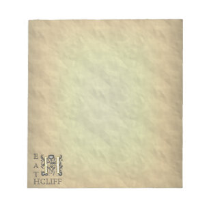 Bloc-note H - Monogramme vintage de relief (or)