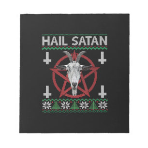 Bloc-note Hail Satan Tête de chèvre Pentagram Funny Satanic 