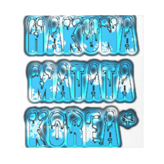 Bloc-note Hakuna Matata Corée du Sud Art Imprimer/Graphique (Devant)