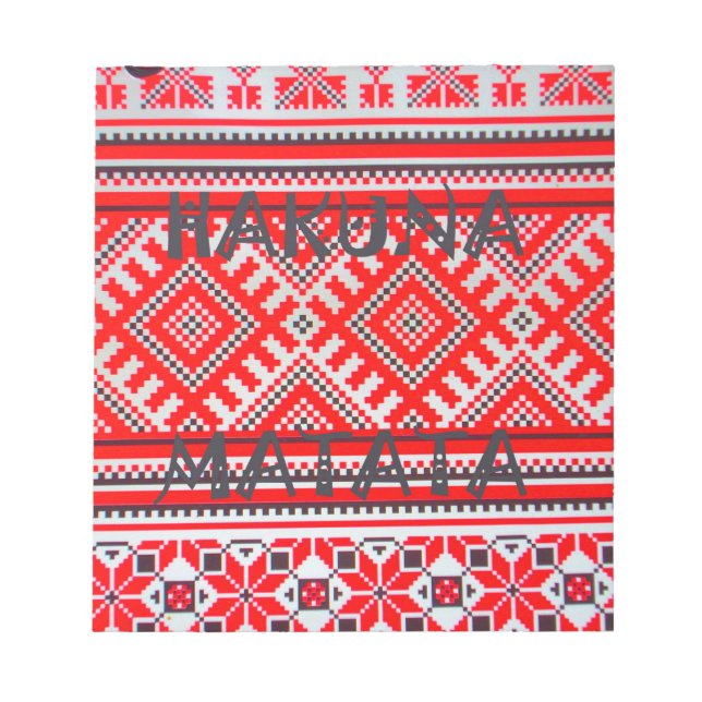 Bloc-note Hakuna Matata - Pas de soucis Collection d'Art Swa (Devant)