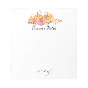Bloc-note Halloween Automne Automne Citrouilles aquarelle Pe