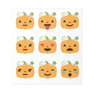 Bloc-note halloween citrouille emojis