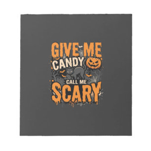 Bloc-note Halloween Donnez-moi des bonbons Chat effrayant
