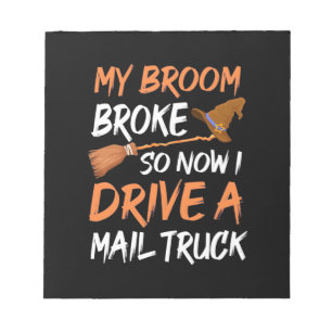 Bloc-note Halloween je conduis un camion de poste