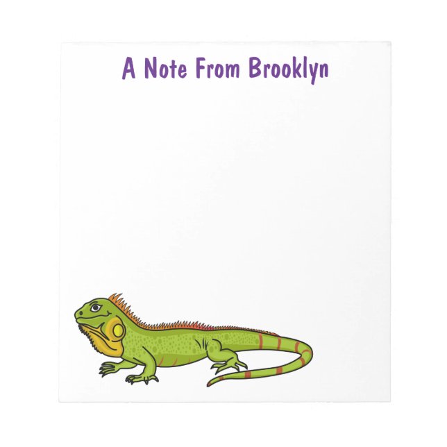 Bloc-note Happy green iguana cartoon (Devant)