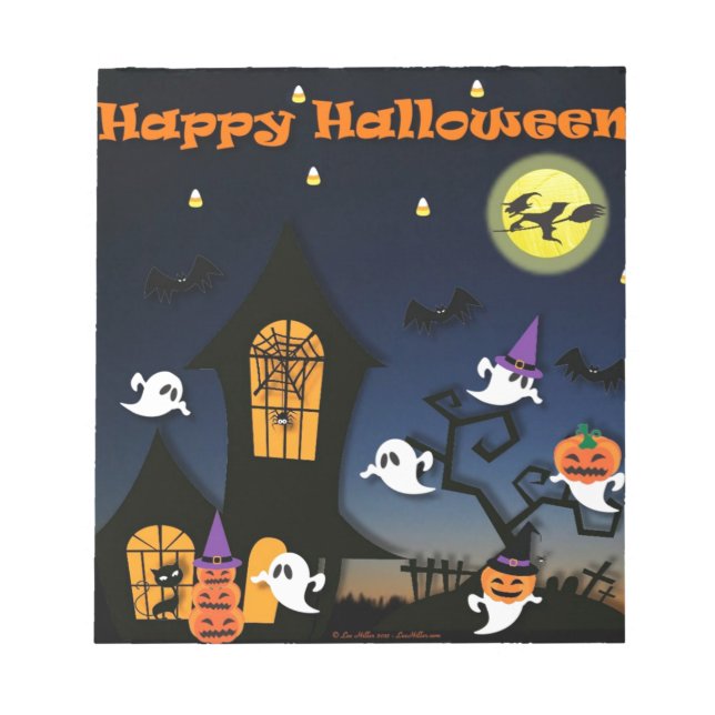 Bloc-note Happy Halloween Haunted House (Devant)