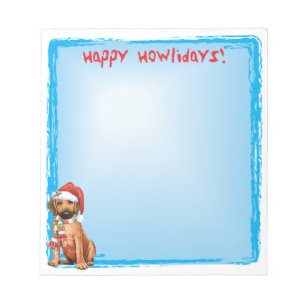 Bloc-note Happy Howlidays Rhodesian Ridgeback Notepad