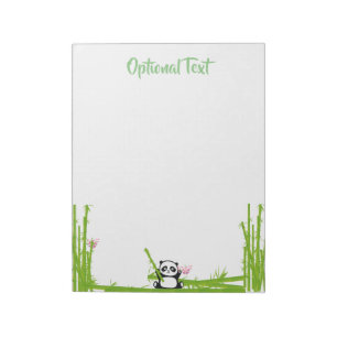 Bloc-note Happy Panda with Bamboo & Cherry Blossom