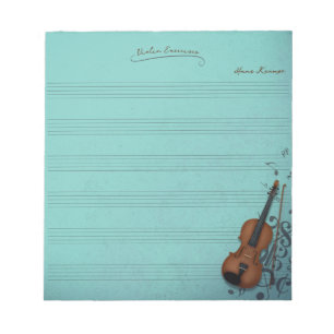 Bloc-note Haute Bohème Violon Turquoise Parties & Exercices