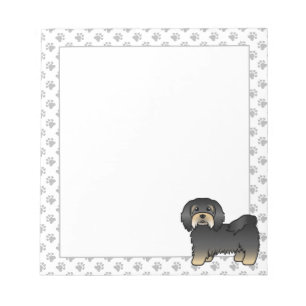 Bloc-note Havanais noir et feu, chien de dessin animé mignon