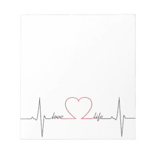 Bloc-note Heart beat with love life inspirational quote