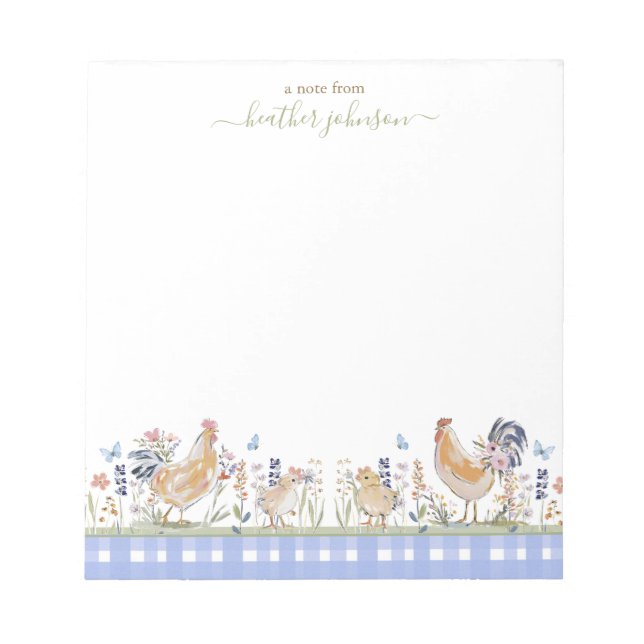 Bloc-note Hearthlight Notes Printemps Douce Gingham de Prair (Devant)