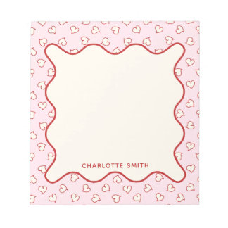 Bloc-note Hearts Pattern Custom Valentine Gift Notepad