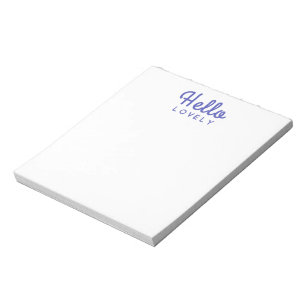 Bloc-note Hello Lovely   Moderne Blue Stylish tendance Retro