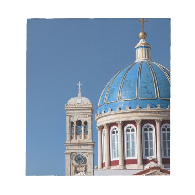 Bloc-note Hermoupolis, île de Syros, Grèce. Dôme bleu de (Devant)