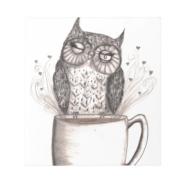 Bloc-note Heure du café Owl (Devant)