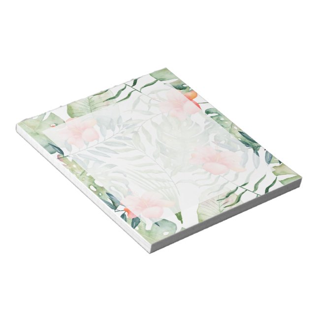 Bloc-note Hibiscus Feuille tropical Aquarelle florale (Incliné)