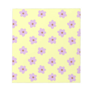 Bloc-note Hippie Retro Purple Jaune Fleur Y2K Motif