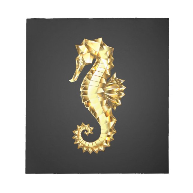 Bloc-note Hippocampe Polygonal Or (Devant)