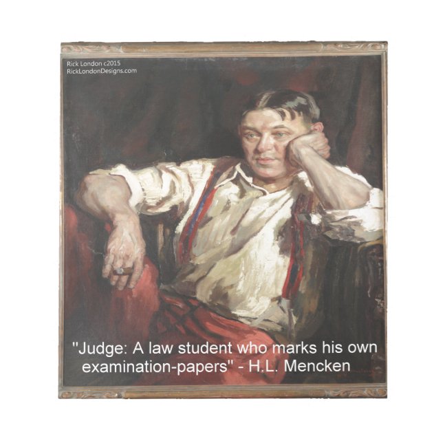 Bloc-note HL Mencken Graphic & Citation Sur Les Juges (Devant)
